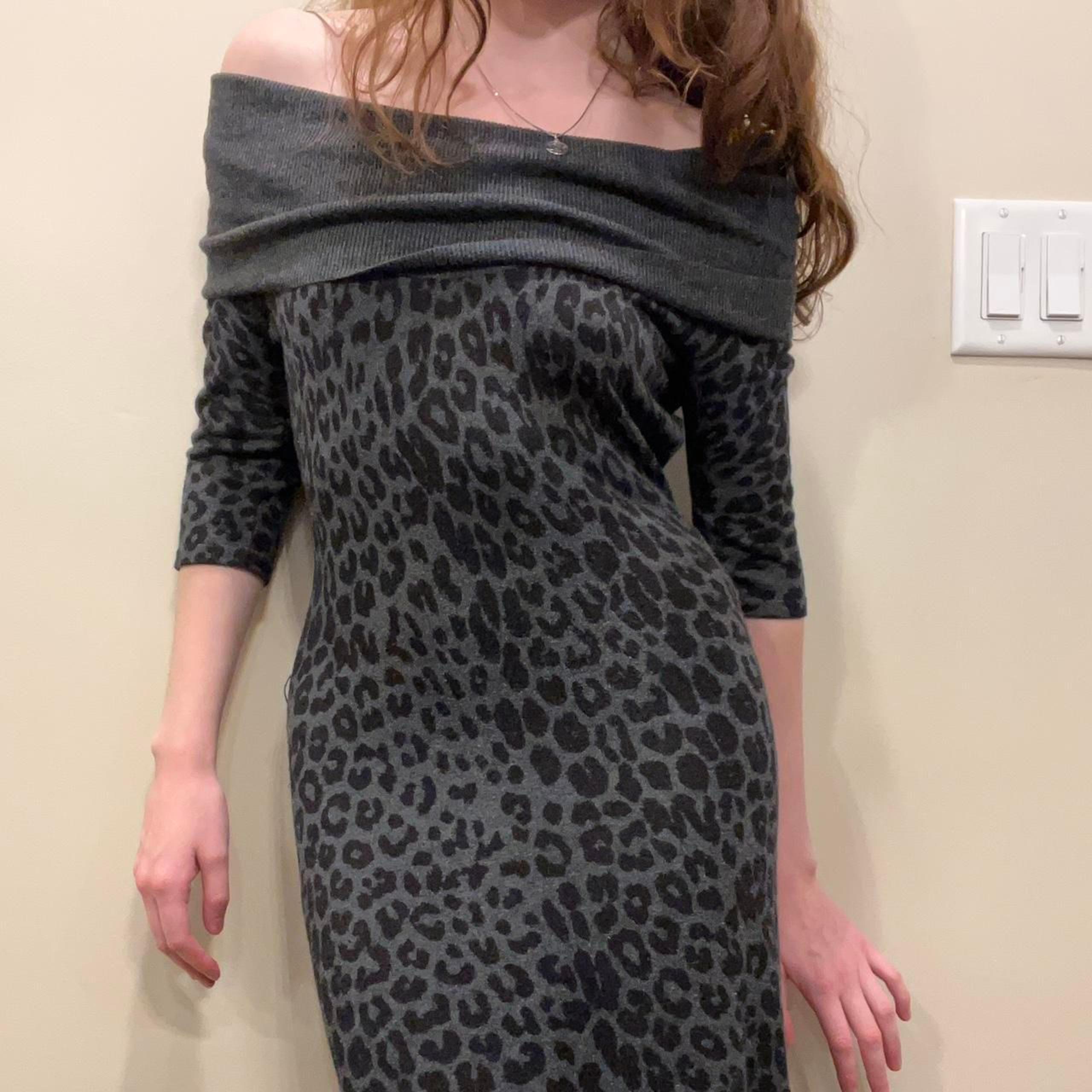 Express Women's Grey and Black Dress