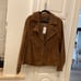 NWT Lane Bryant Brown Real Leather Suede Moto Jacket Size 22/24 Asymmetrical Zip