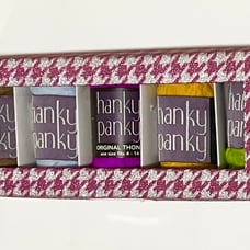 [5-PACK] HANKY PANKY Original Rise Thongs, in Pink Shine Houndstooth Box