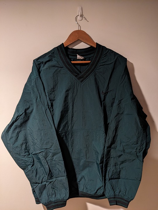 Vintage 90s Nike Mini Swoosh Essential Green X-Large Windbreaker