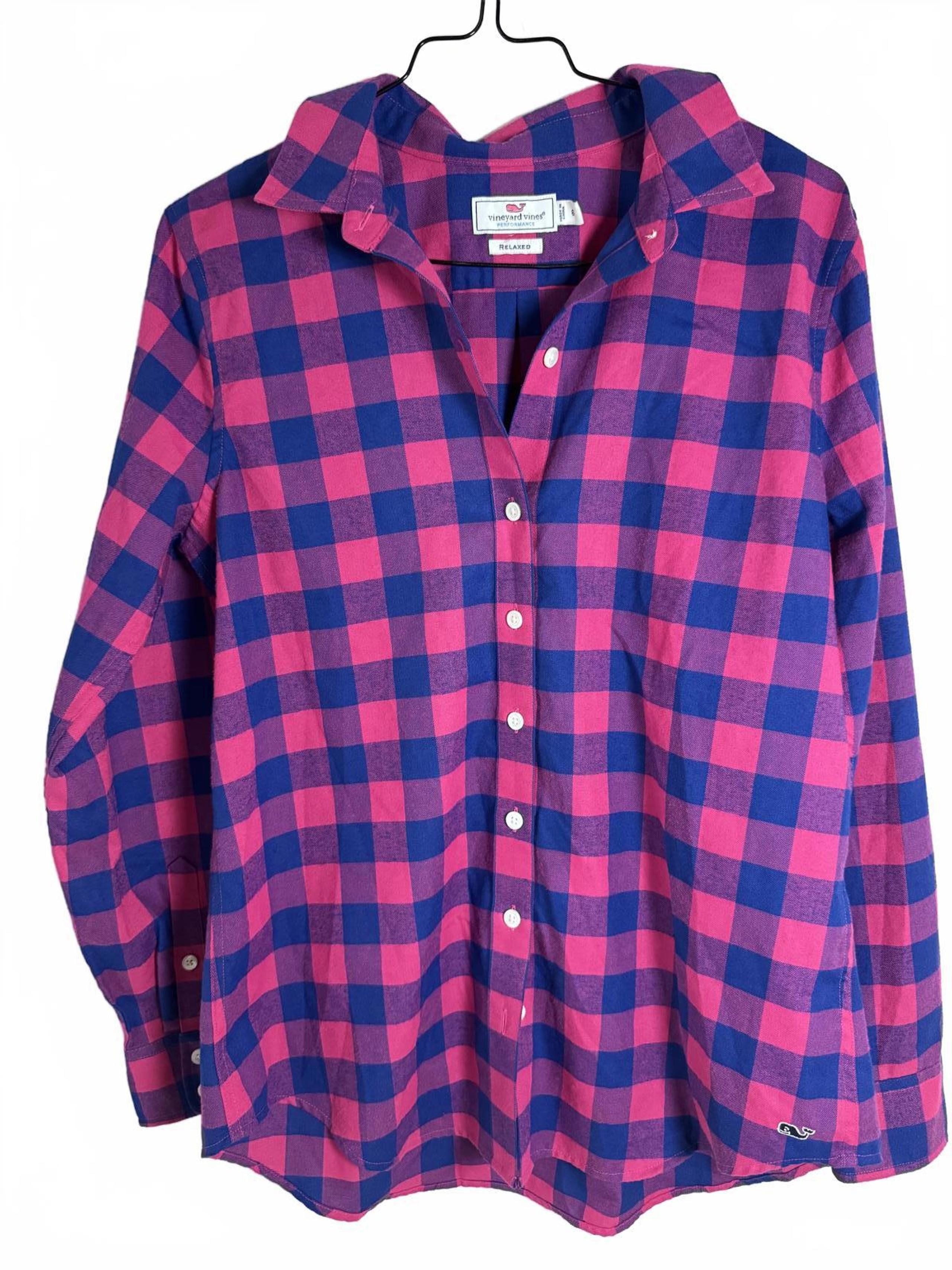 Vineyard Vines Buffalo Plaid Button Up Shirt Womens Sz 6