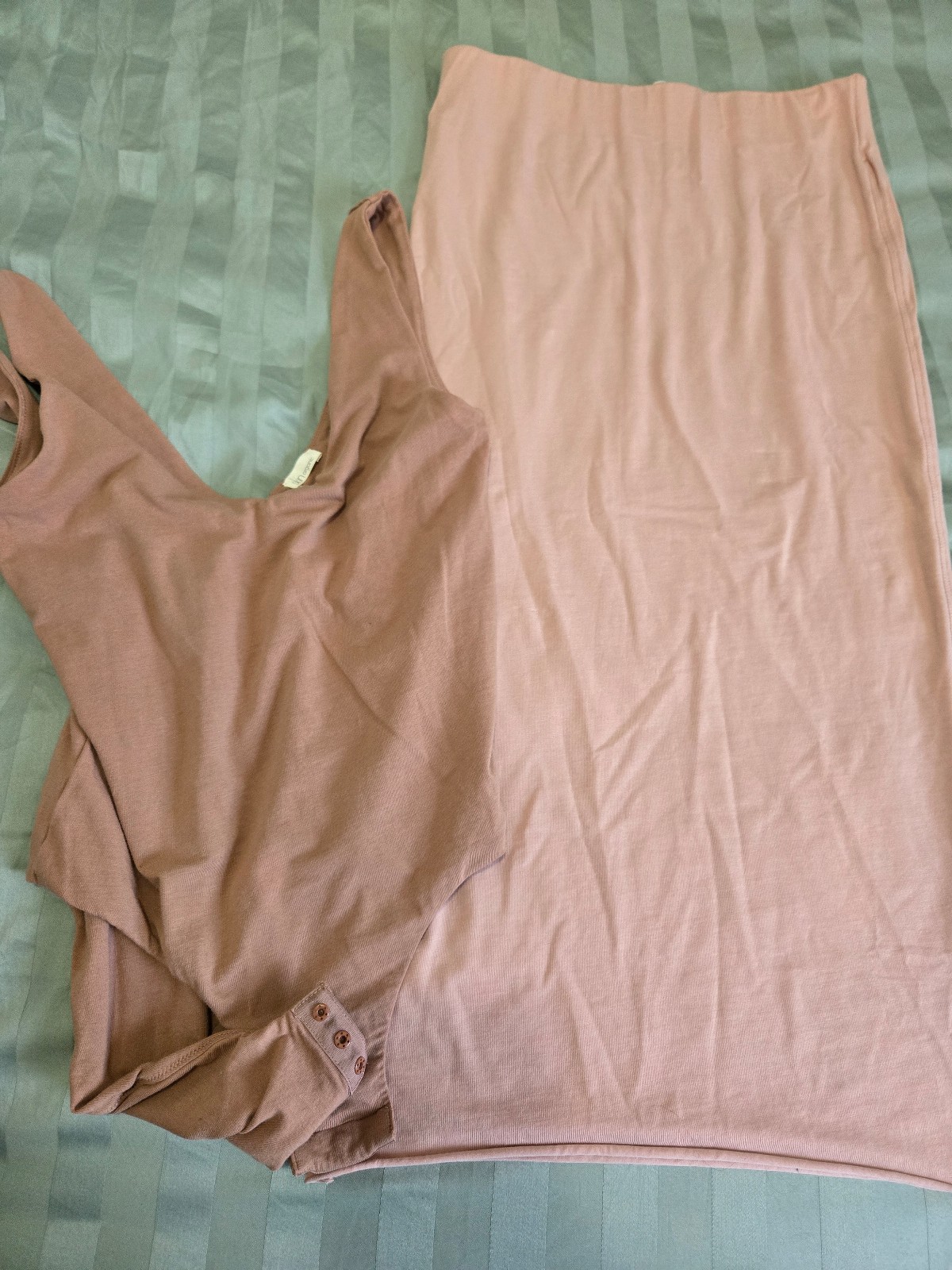 SKIN Organics Midi layered pencil skirt with bodysuit Xs in both.