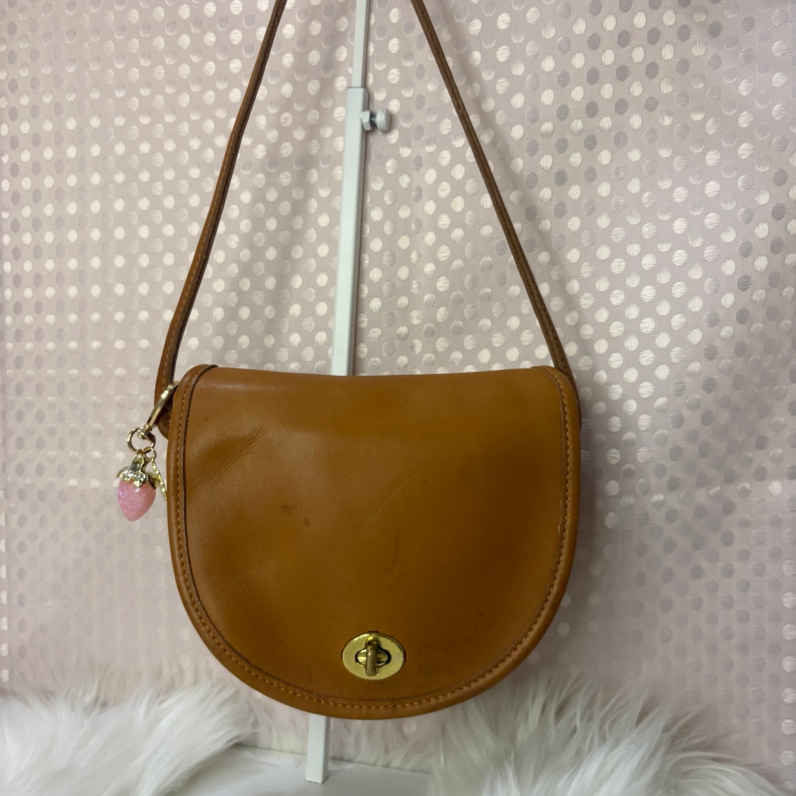 Vintage Yellow Coach Saddle Bag