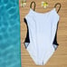 La Perla Sport Maillot Swimsuit White Navy Blue Colorblock One-Piece