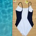 La Perla Sport Maillot Swimsuit White Navy Blue Colorblock One-Piece