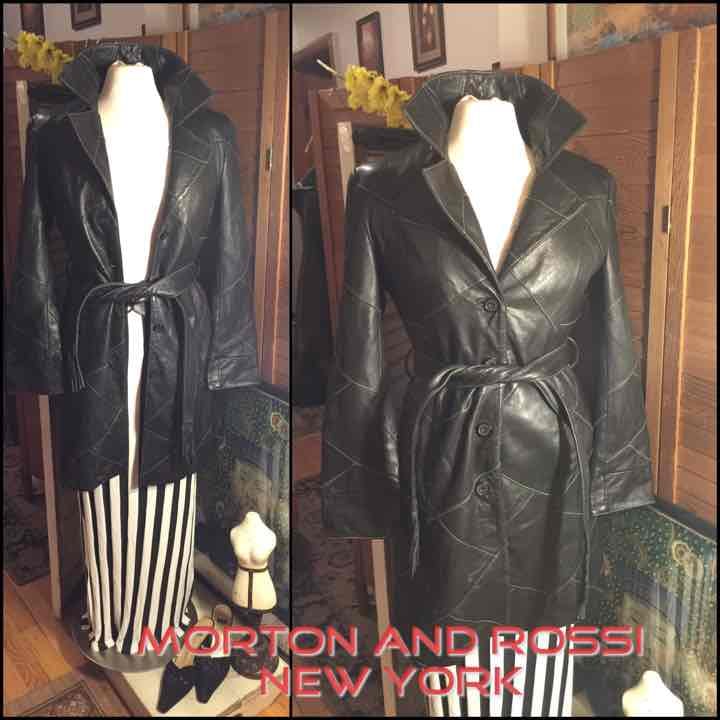 LARGE-MORTON & ROSSI BLACK LAMBSKIN COAT