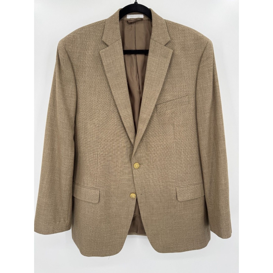LAUREN RALPH LAUREN Tan Linen Blend 2 Button Blazer Jacket Size 44R