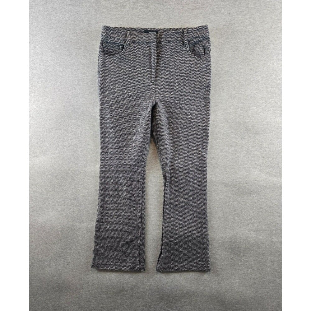 Theory Women's Kick Knit Abbot Chevron Wool Pants Size 4 - Designer 5 pocket
