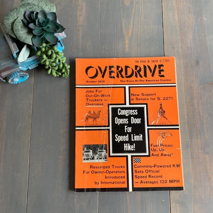 1975 October Overdrive Vintage Trucker Magazine Semi Truck Big Rig Collectible