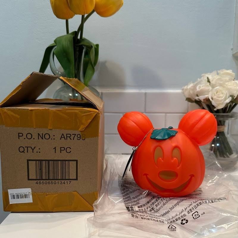 Disney Parks 2023 Mickey Mouse LIGHT UP Jack O’ Lantern Pumpkin SMALL