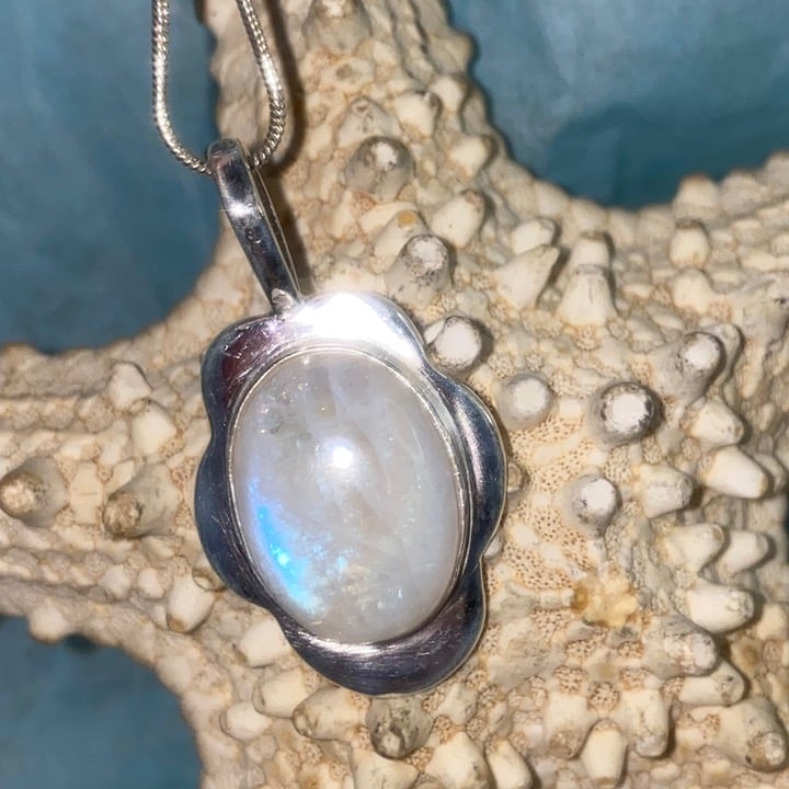 SALE Rainbow moonstone handcrafted pendant