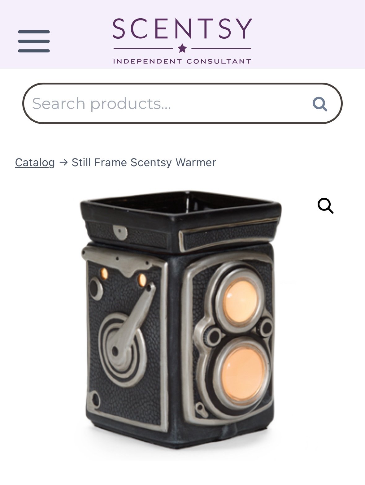 Scentsy Warmer Still Frame Vintage Camera Scent Wax Melt Warmer 2016 Retired NEW