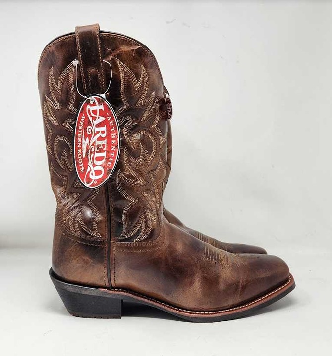 Men's 11.5 Laredo Breakout square toe dress western boots in Rust Brown 68354
