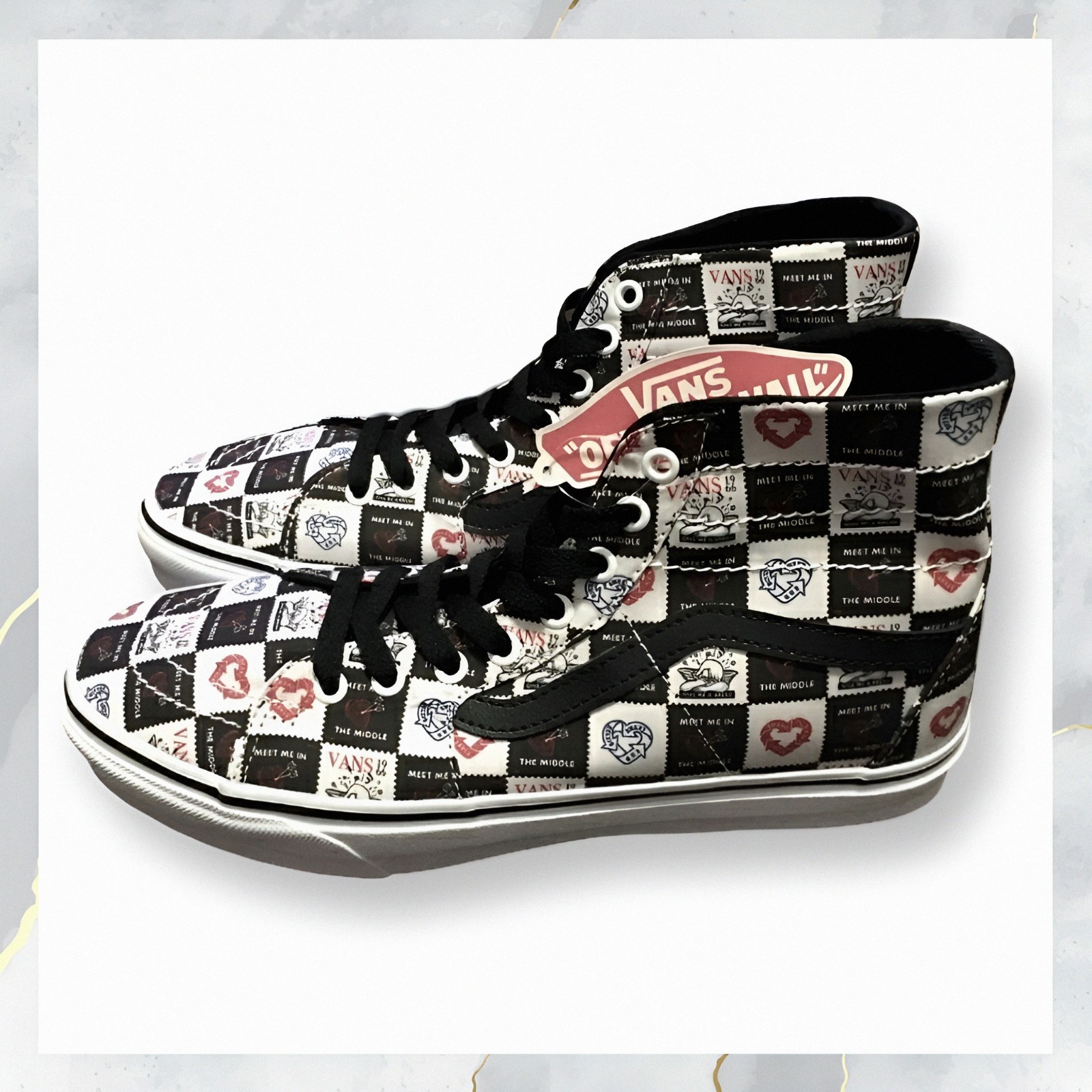 NWT! Vans Sk8-Hi Tapered Shoes LOVE LETTERS BLACK Men’s 9 Women's 10.5 Sneakers