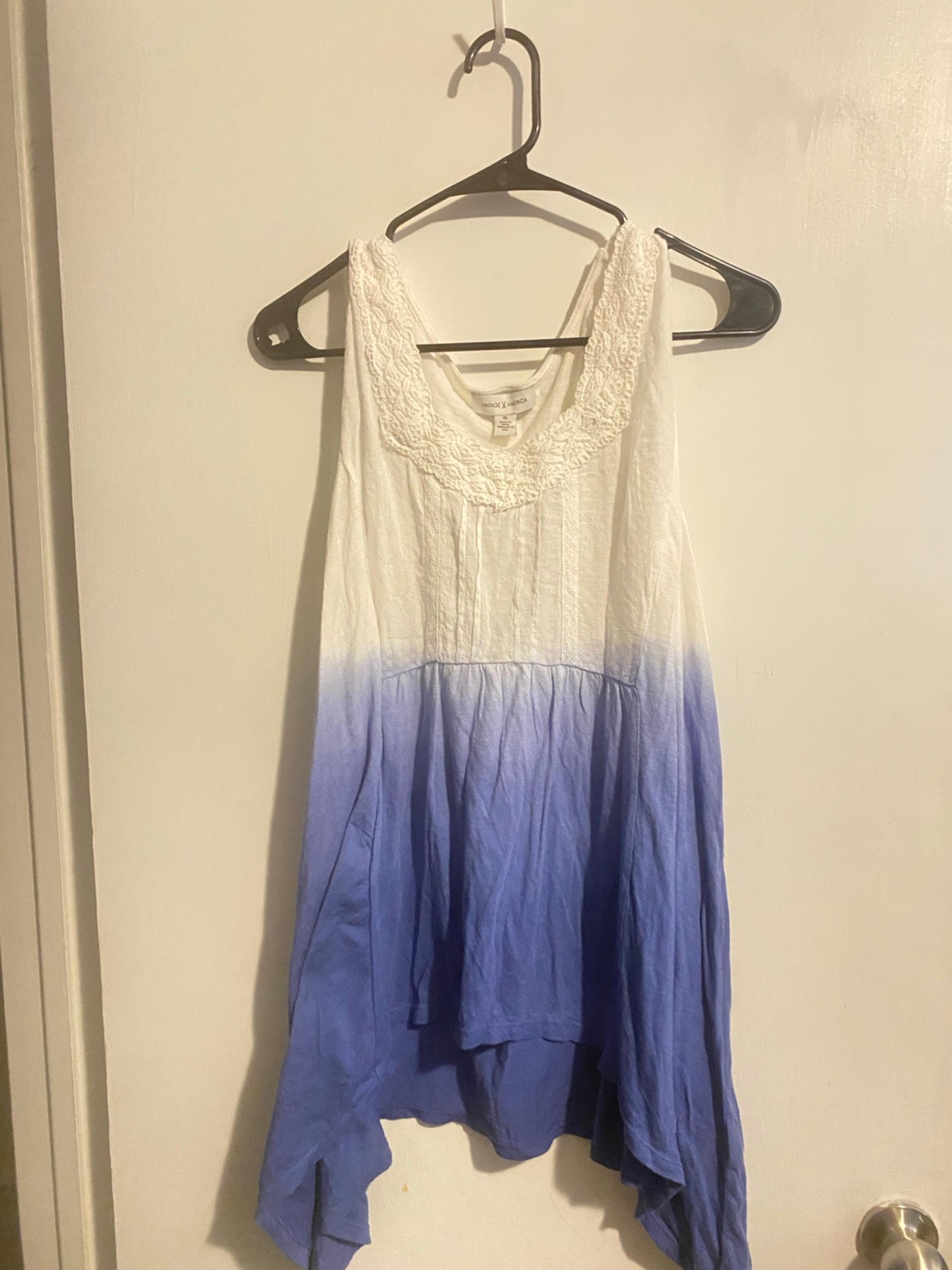 Vintage America women’s tank top white & blue size xl nwt