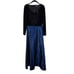 VTG Rimini By Shaw Dress Women's 8 Black Blue Velvet Sequin Bead Elegant READ