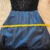 VTG Rimini By Shaw Dress Women's 8 Black Blue Velvet Sequin Bead Elegant READ