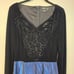VTG Rimini By Shaw Dress Women's 8 Black Blue Velvet Sequin Bead Elegant READ
