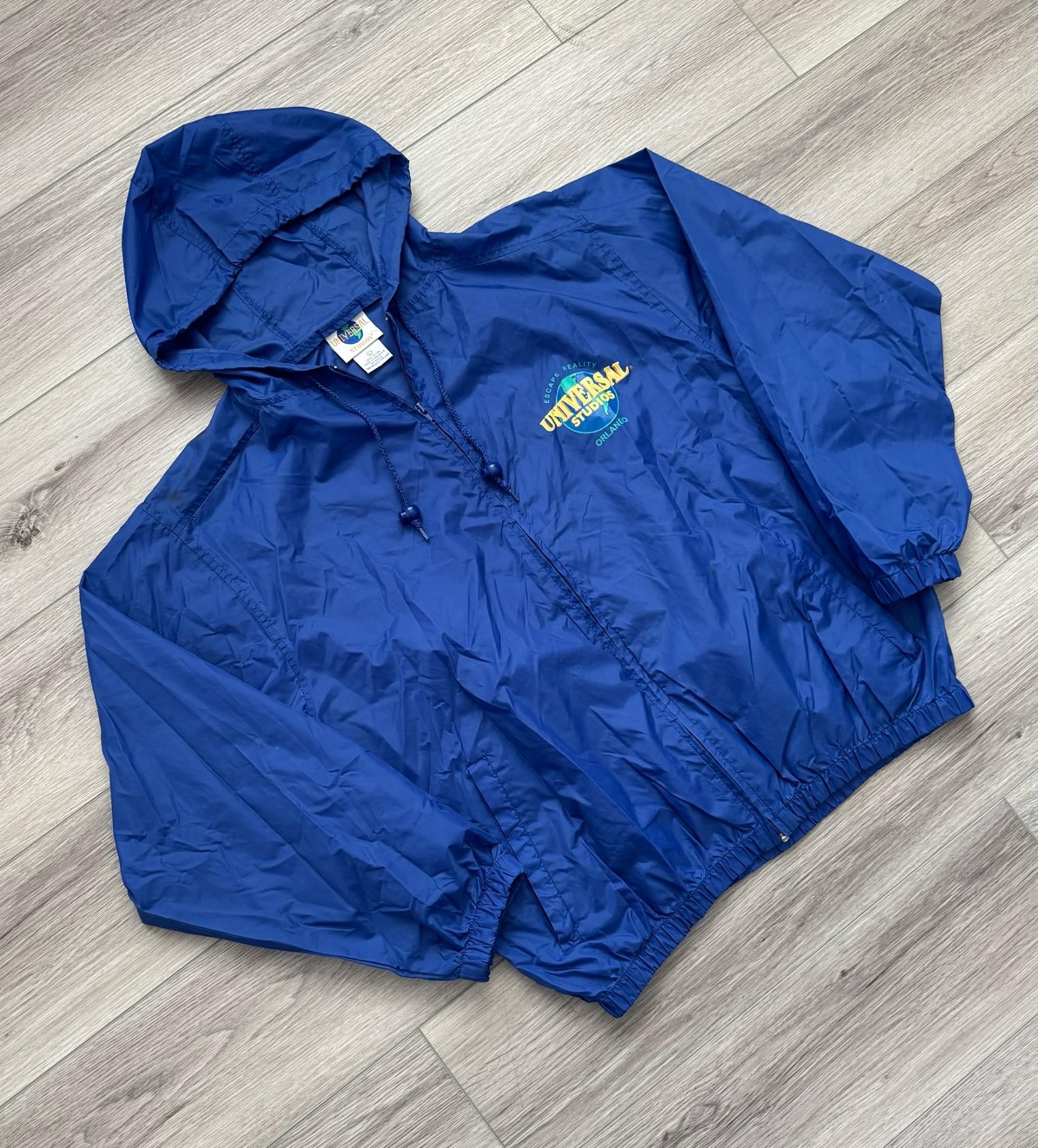 Vintage 90s Opening Day Universal Studios Rain Windbreaker Hoodie Jacket - sz L