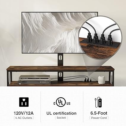 TV Stand with Mount and Power Outlet 51 FREE Express Shipping USA