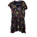 Alice + Olivia Moore Tie V-Neck Cap-Sleeve Layered Floral-Velvet Mini Dress sz 6