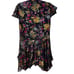 Alice + Olivia Moore Tie V-Neck Cap-Sleeve Layered Floral-Velvet Mini Dress sz 6