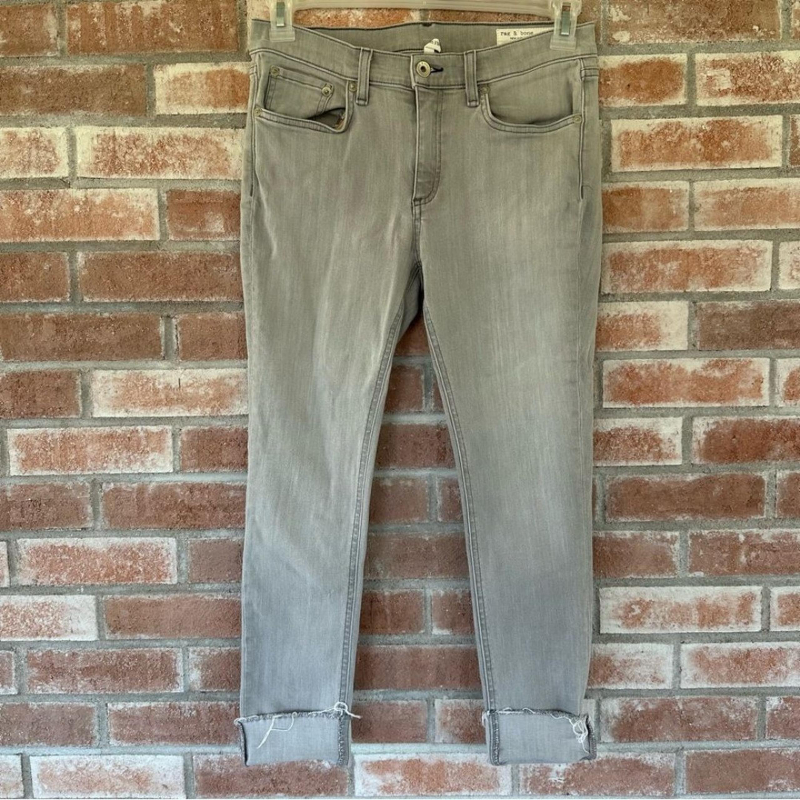 Rag & Bone Cropped Ankle Skinny Jeans Raw Hem Gray Women’s 29 Burmese Grey