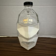 Mucha Liga Blanco EMPTY Premium Tequila Bottle, White Bravo Head, Glass, 750 ml