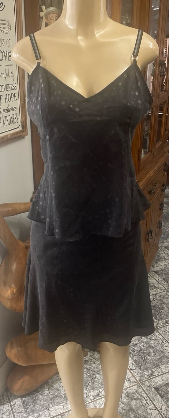A/X Armani Exchange 2PC Skirt Set in Black Silk Fabric