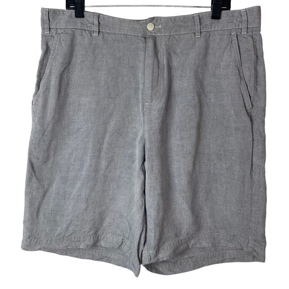 J. Hilburn Men’s Gray Linen Blend Bermuda Shorts Size 36 Casual Lightweight VC10725 J. Hilburn Men’s Gray Linen Blend Bermuda Shorts Size 36 Casual Lightweight VC10725