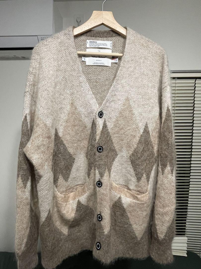 DAIRIKU K-2 ARGYLE MOHAIR KNIT CARDIGAN - Cardigan