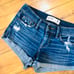 Abercrombie low rise denim jean shorts stretch distressed 0 teen style summer