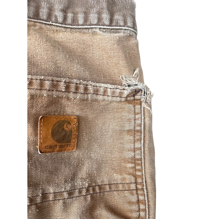 Carhartt Mens Brown Distressed Work Pants Size 40x30 Cotton Blend Durable Constr