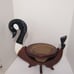 Duck Collapsible Dark Wood Basket, Spiral Cut, w/Swivel Adjustable Body, Painted