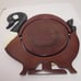 Duck Collapsible Dark Wood Basket, Spiral Cut, w/Swivel Adjustable Body, Painted
