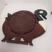 Duck Collapsible Dark Wood Basket, Spiral Cut, w/Swivel Adjustable Body, Painted