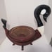 Duck Collapsible Dark Wood Basket, Spiral Cut, w/Swivel Adjustable Body, Painted
