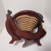 Duck Collapsible Dark Wood Basket, Spiral Cut, w/Swivel Adjustable Body, Painted
