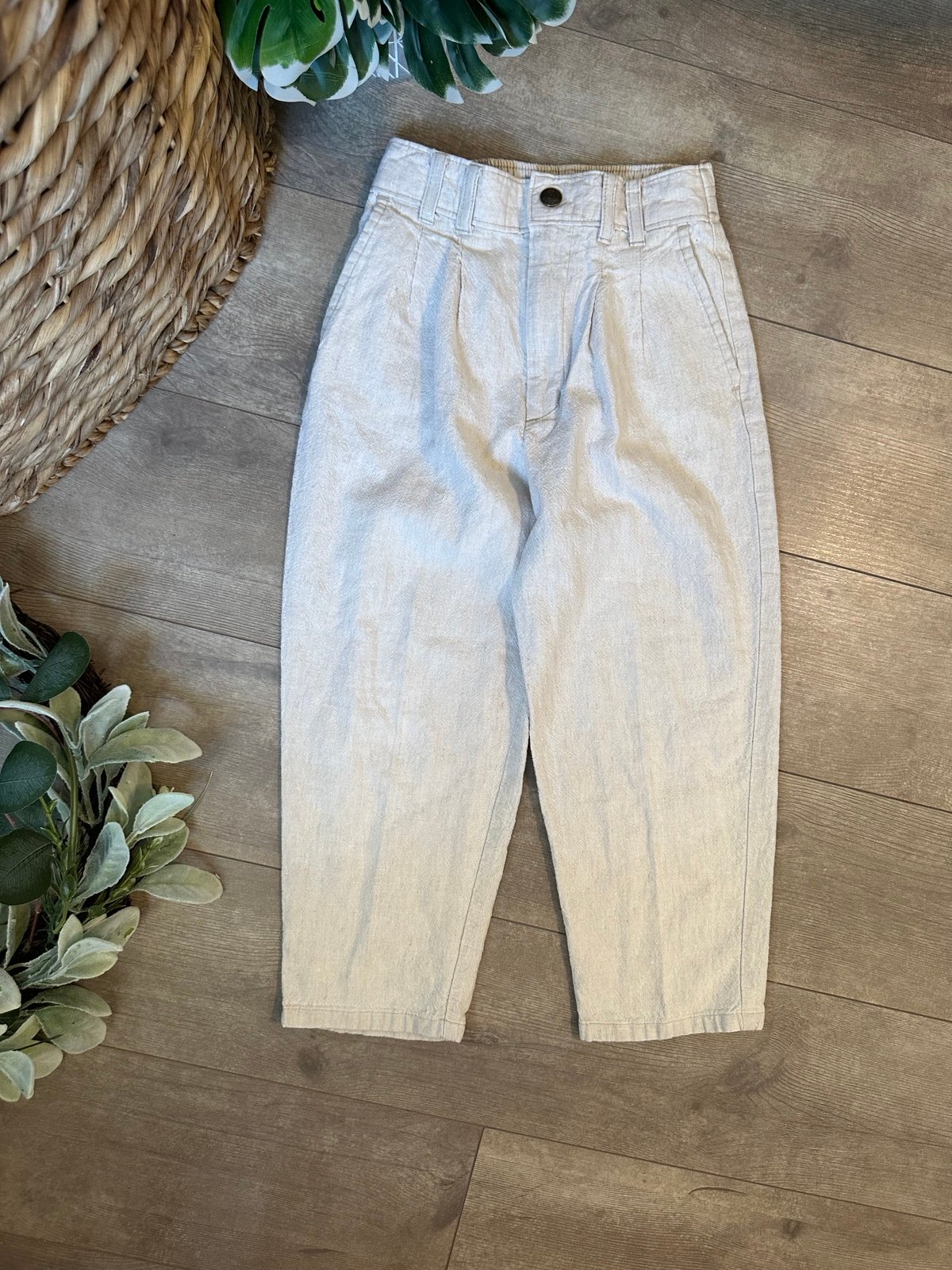 Vintage Club Room Boys Linen Cotton High Waisted Dress Pants Boys Size 6 Trouser