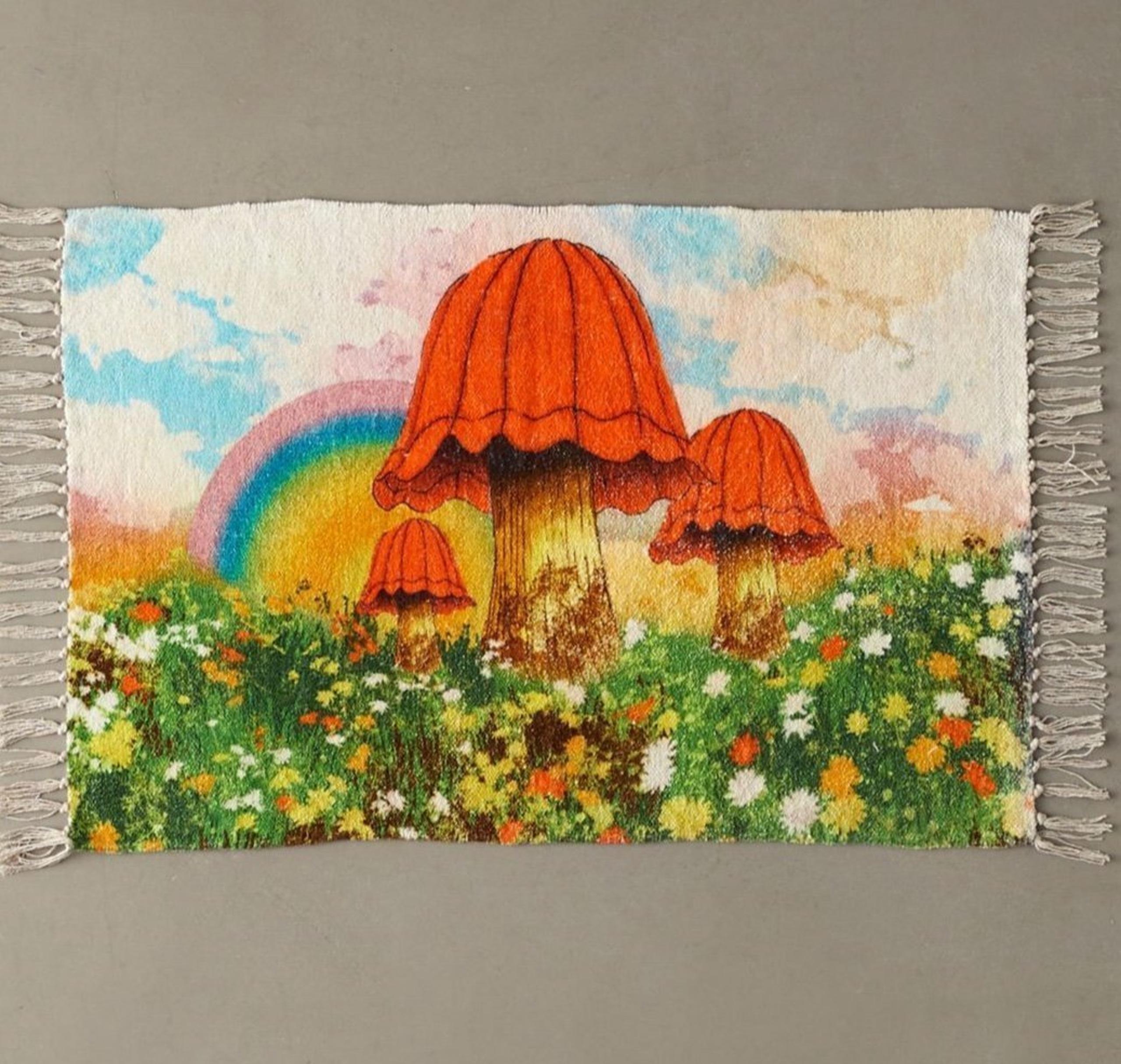 Urban Outfitters Mushroom Nature Indoor Mat Rug 2’x3’ NWT NEW