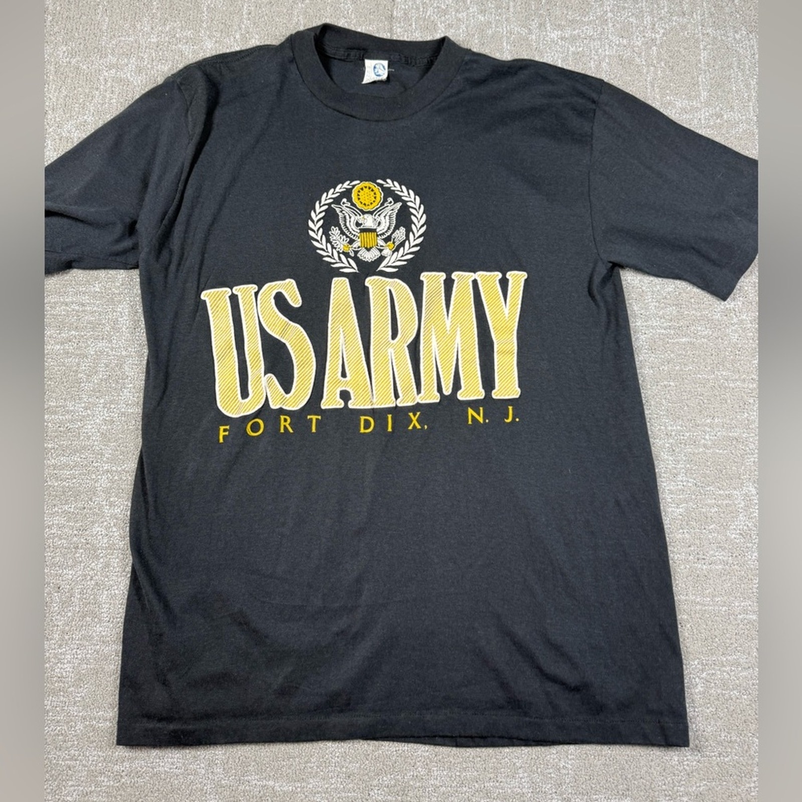 Vintage US Army Fort Dix, NJ Single Stitch T-Shirt Made in USA Sz Large