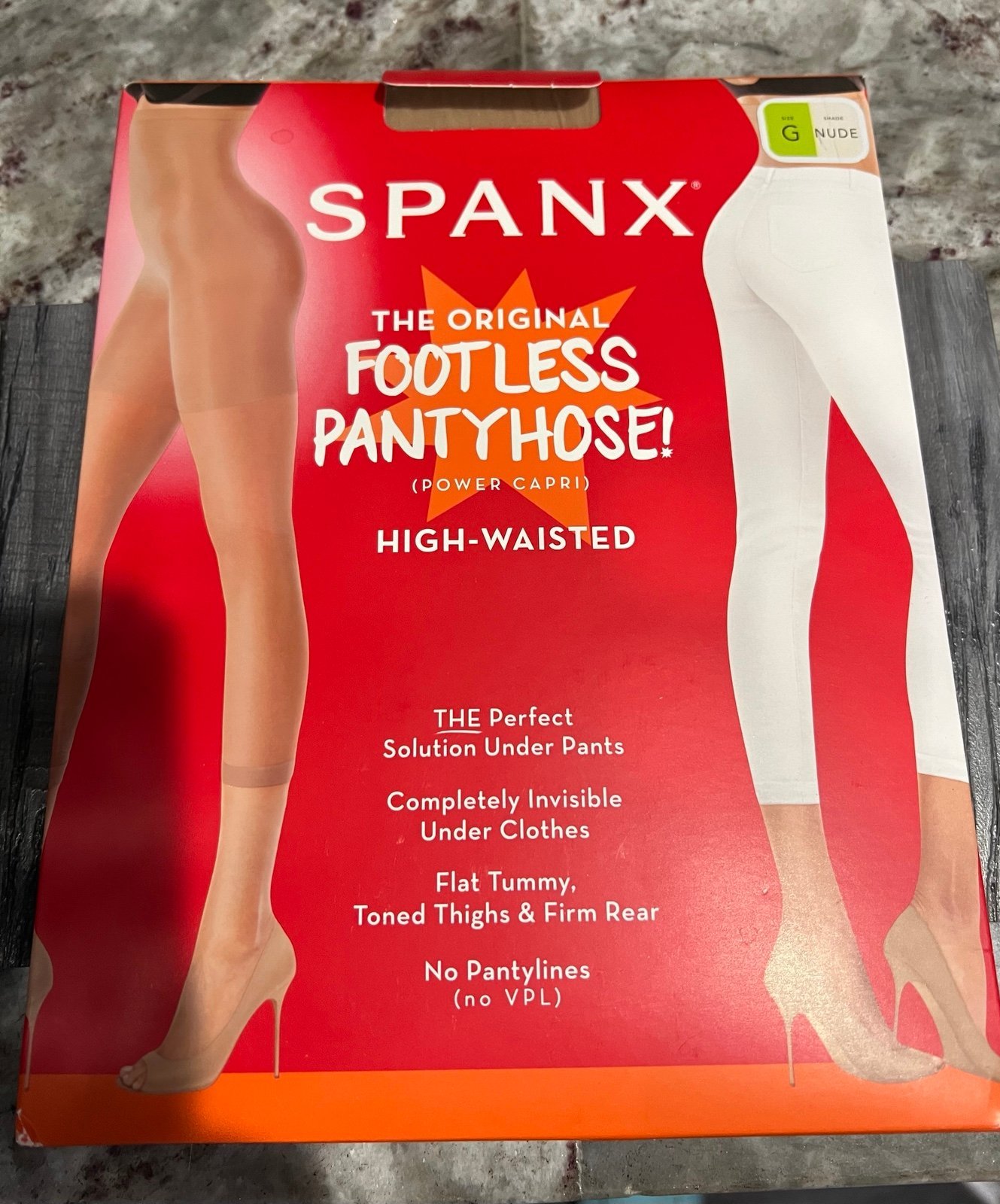 Original Spanx Shaping High-Waisted Footless Sheers Capri NUDE SIZE G