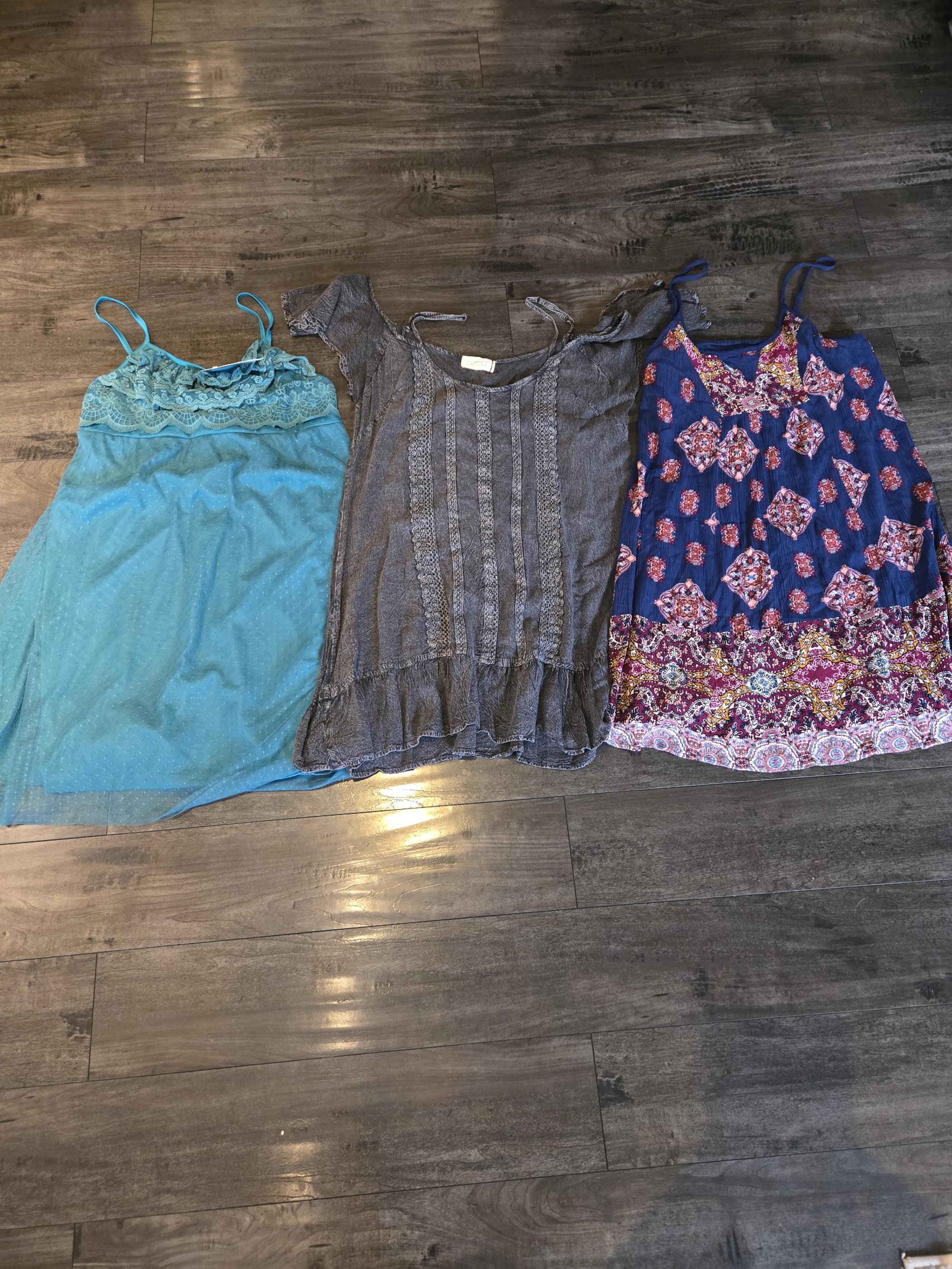 Lot of 3 dress tunic size l large boutique boho