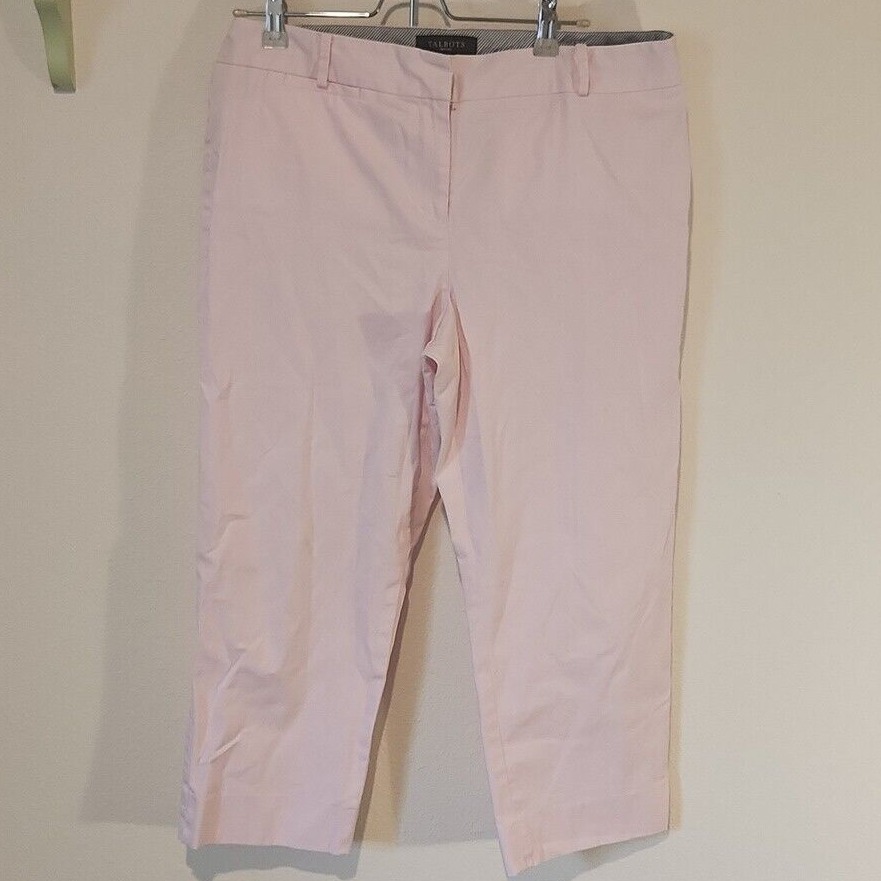 Talbots Signature Light Pink Capri Crop Pants Chinos Women's 12P Beach Barbie
