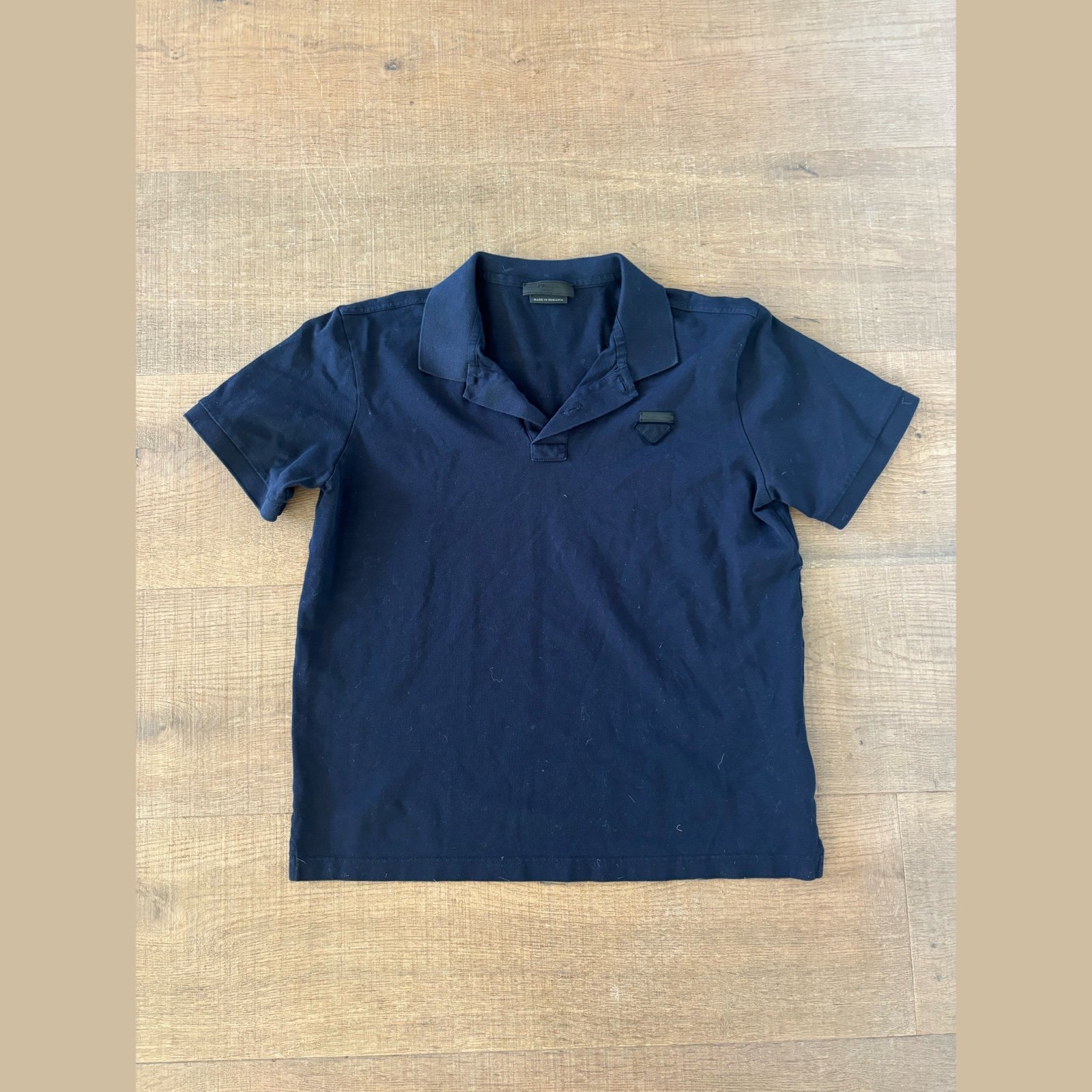 prada navy blue men’s short sleeve polo shirt
