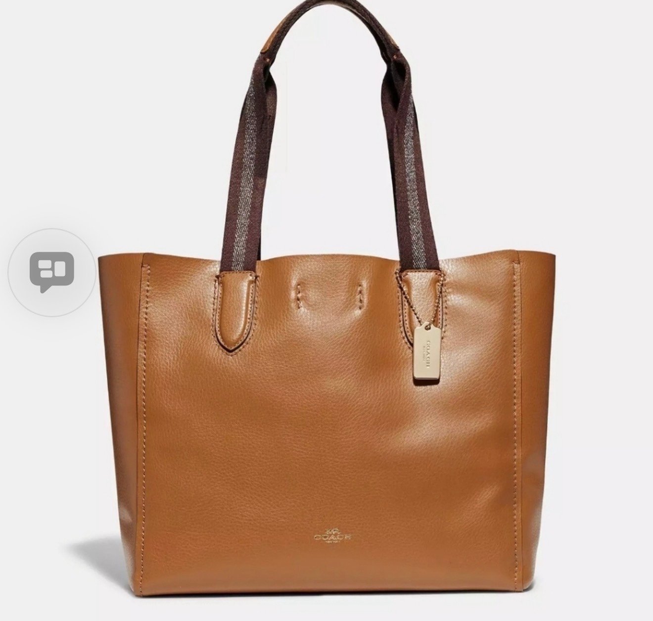 Perfect Condition Large Fall Leather Camel Coach Derby Brown Tote Bag Purse