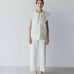 【Final Price Reduction】ella selectshop Big Collar Tweed Gilet White