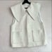 【Final Price Reduction】ella selectshop Big Collar Tweed Gilet White