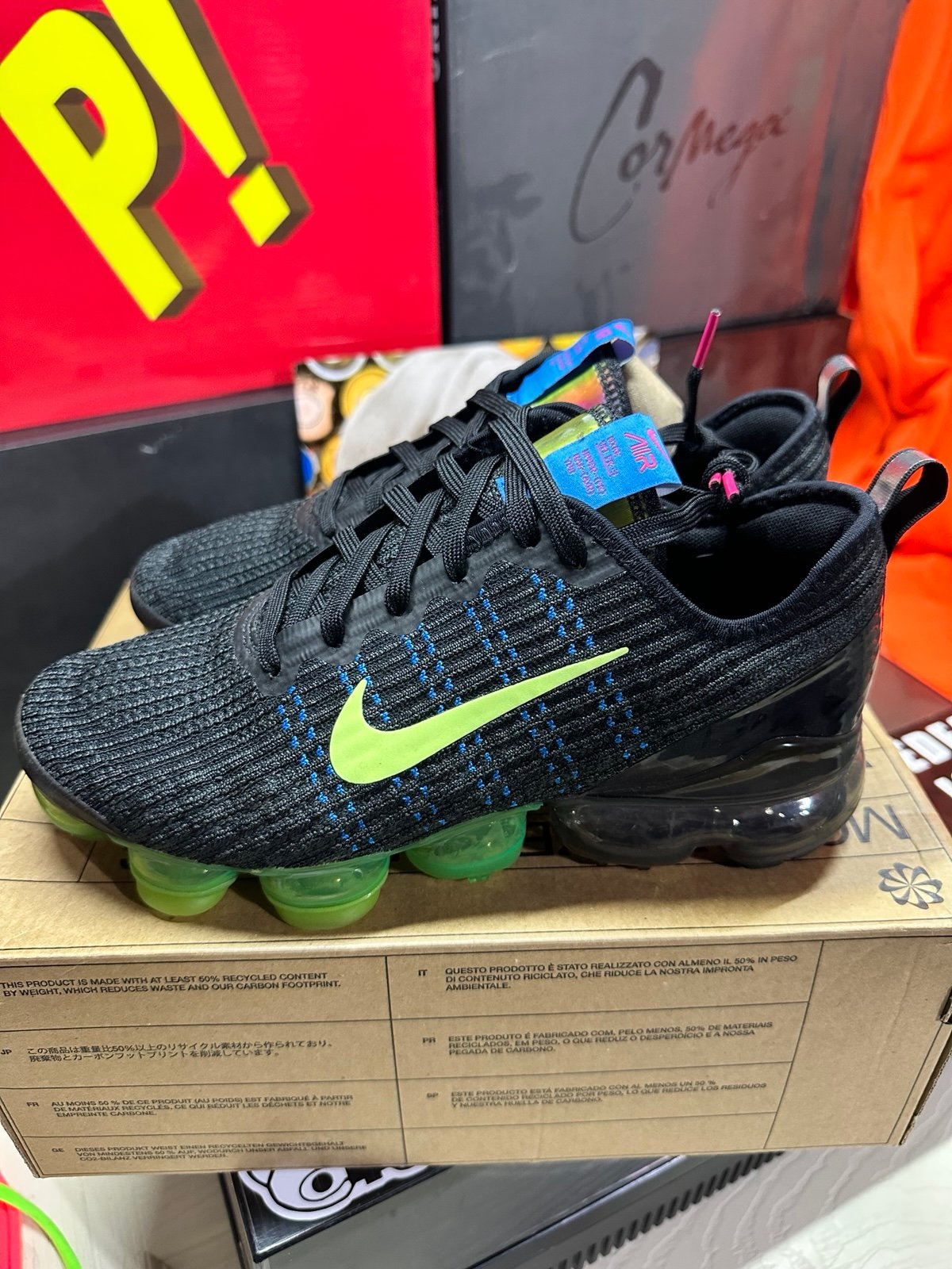 New Nike Air Vapormax Flyknit Newsprint Size6.5Y or 8W