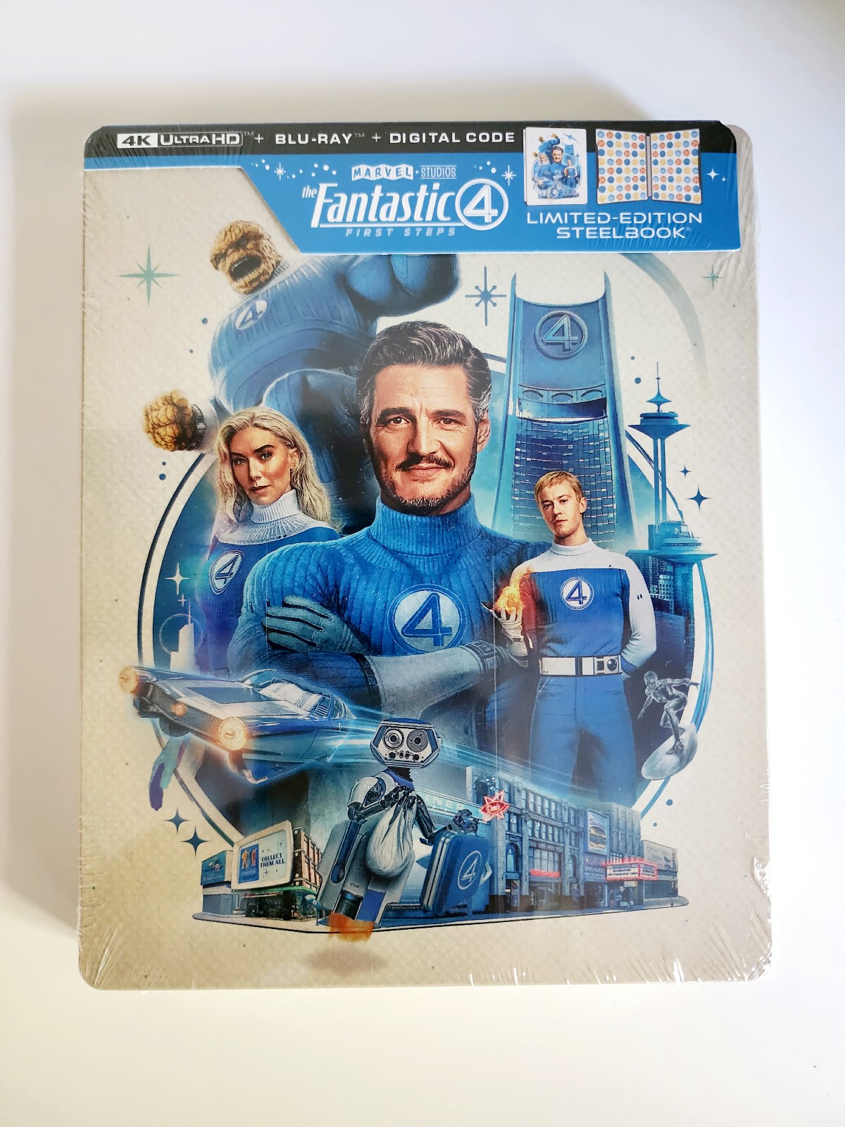 Fantastic Four (2025) Steelbook: 4K, Blu Ray, Digital New Mint US Ships in Box